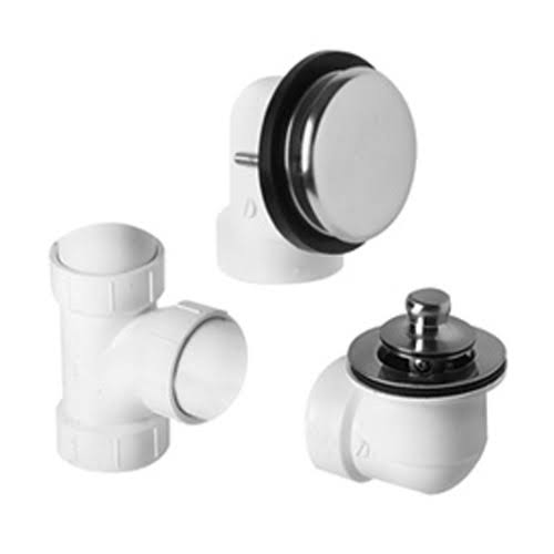 Brushed Nickel PVC Plumber&s Half Kit with Deluxe Lift & Turn Trim N736822
