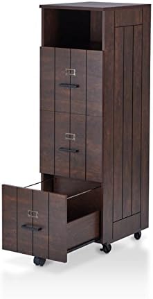 Vintage Walnut Wood Filing Cabinet O138