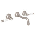 Satin Nickel Wall Mount Widespread Lavatory Faucet V401231