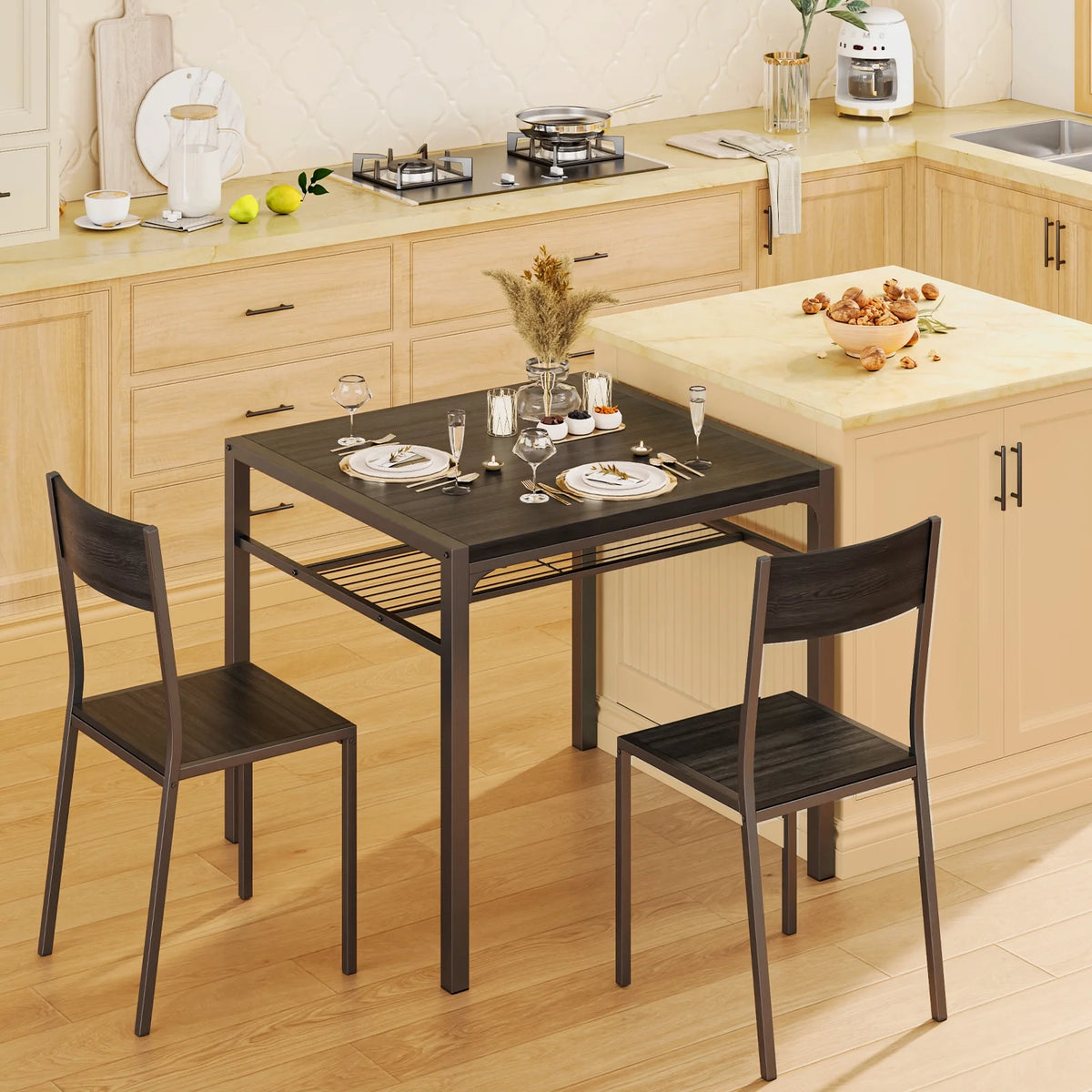 4 Piece Dining Table with 2 Chairs and Bench G53881