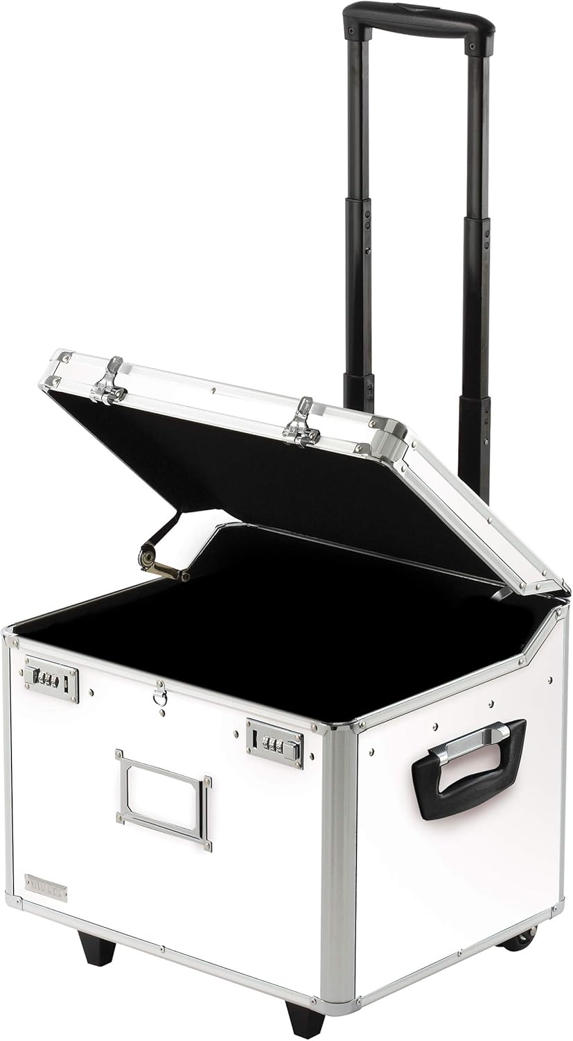White Locking Mobile Rolling File Storage Chest N49851
