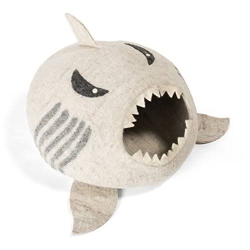 Grey Wool Cat Cave Bed J340889