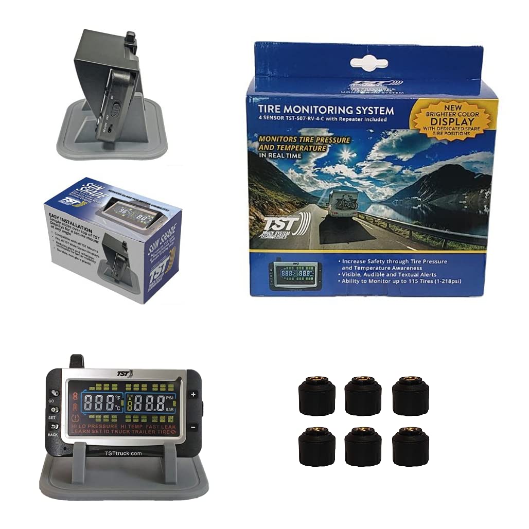 6 Sensor RV TPMS with Color Display Monitor Sunshade M42872