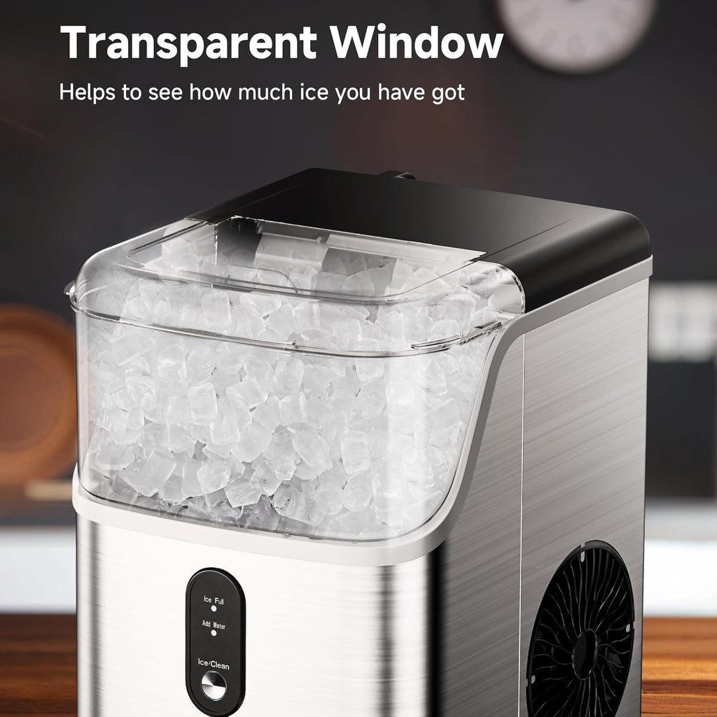 Nugget Ice Maker Machine with 34lbs/24H Self-Cleaning Stainless Steels O428