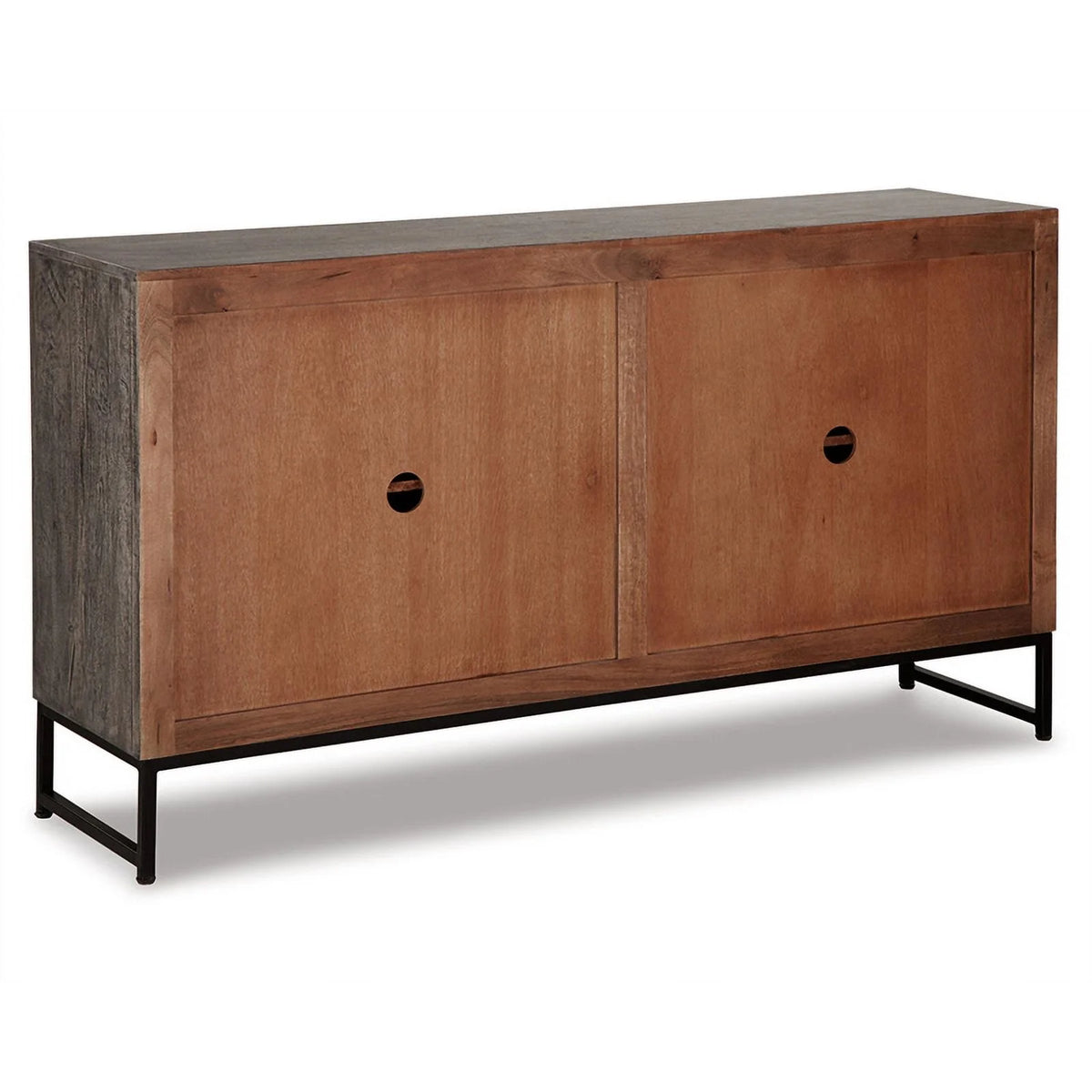 Distressed Gray Wood Accent Cabinet H468