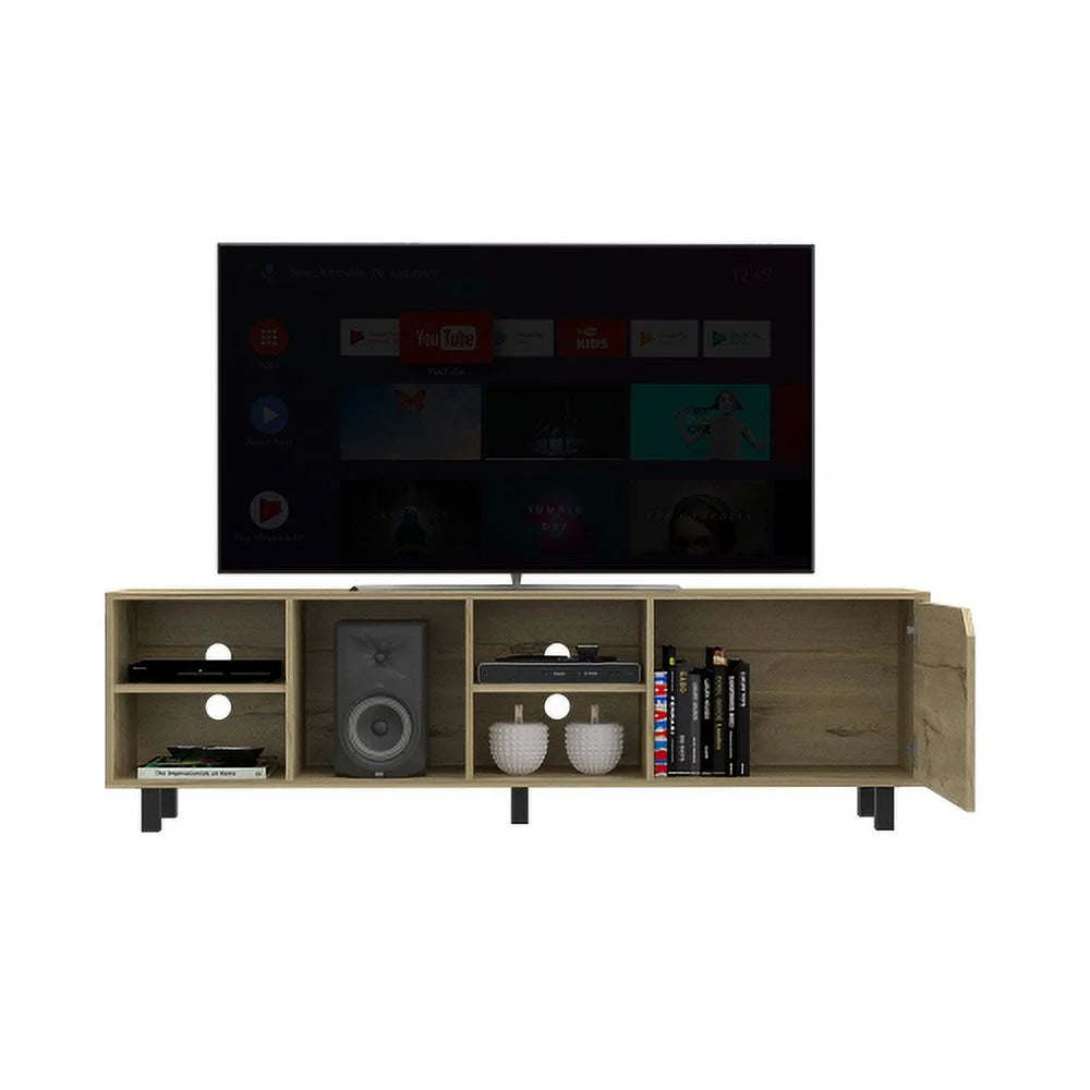 Light Oak TV Stand with Four Open Shelves T631