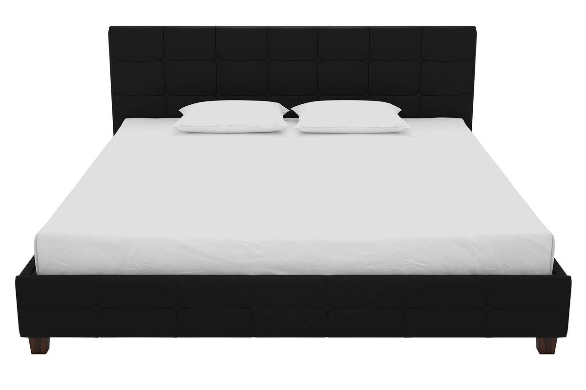 Black Linen King Upholstered Platform Bed Frame G5881
