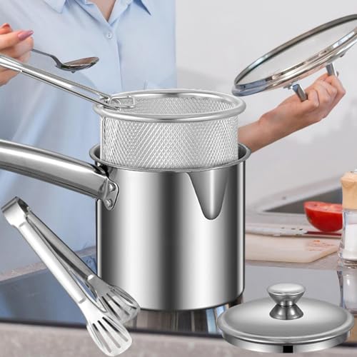Deep Fryer Pot with Cover and Net Basket I9625