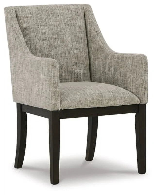 Gray & Dark Brown Upholstered Arm Chair, Set of 2 B435475