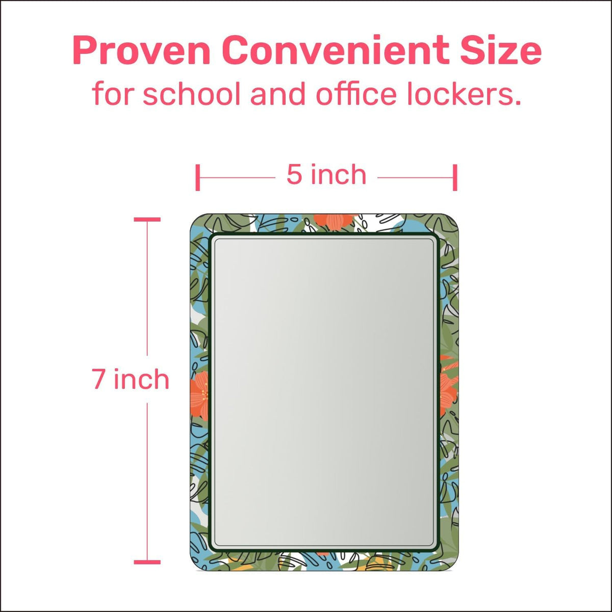 Magnetic Mirrors for Locker, 5 inch x 7 inch, 2 Pack P702