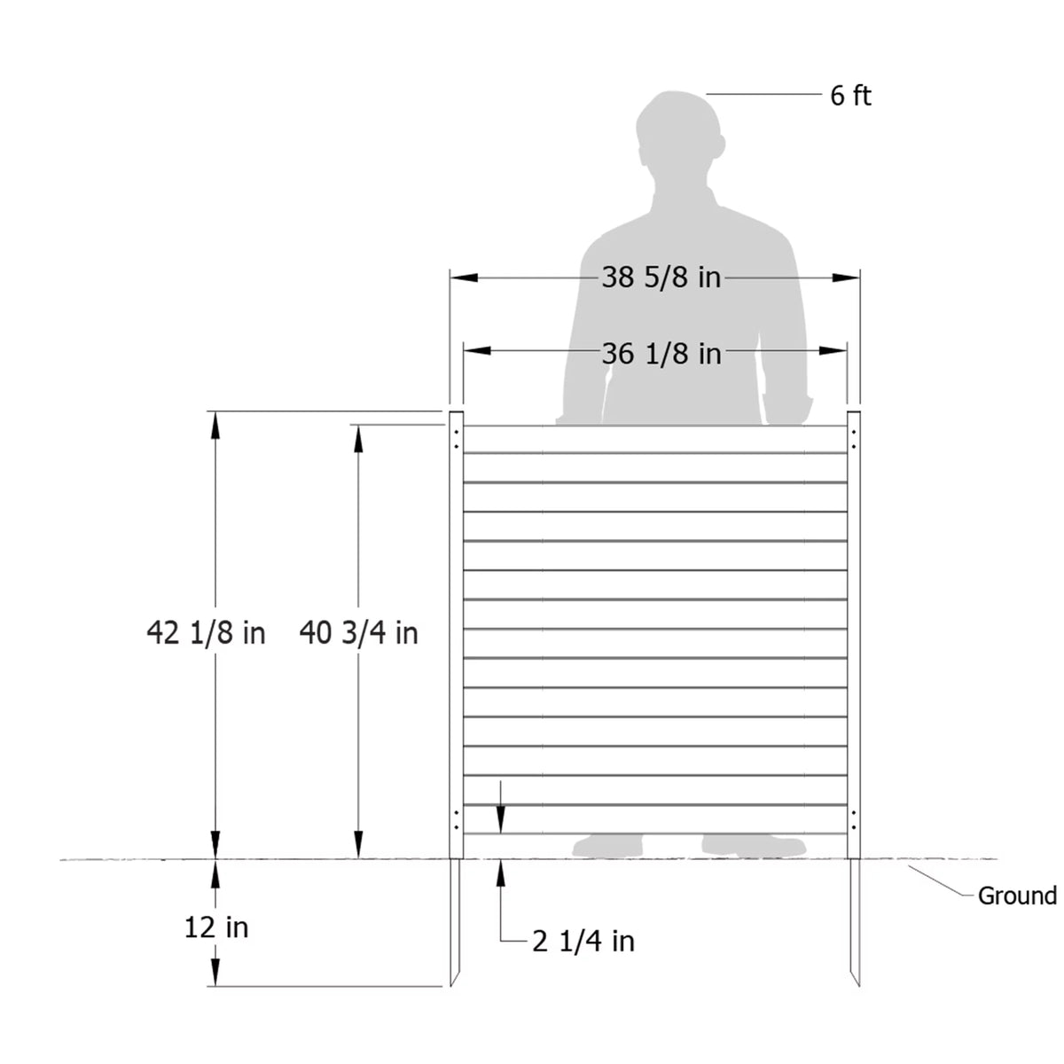 Outdoor Wood Privacy Screen Enclosure 42in H x 38in W 2 Panels G955999
