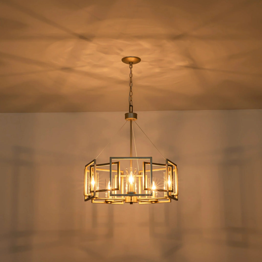5-Light Dimmable Drum Chandelier W206