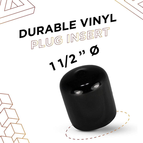 1 1/2 Inch Black Vinyl End Cap (100) P9922