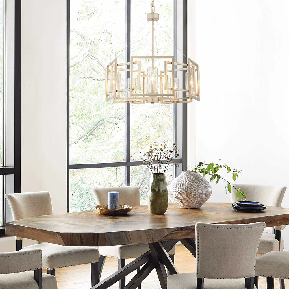 5-Light Dimmable Drum Chandelier W206