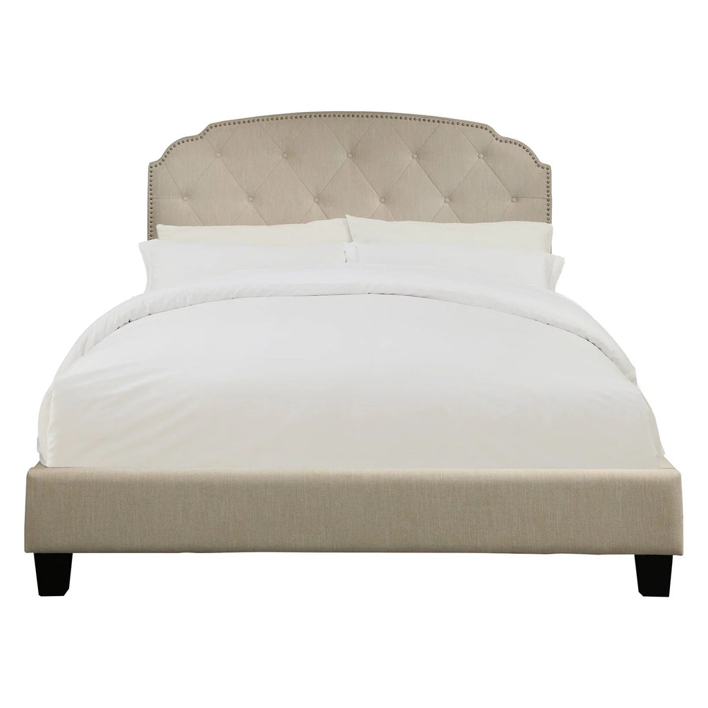 King All-In-One Shaped Corners Upholstered Bed E810