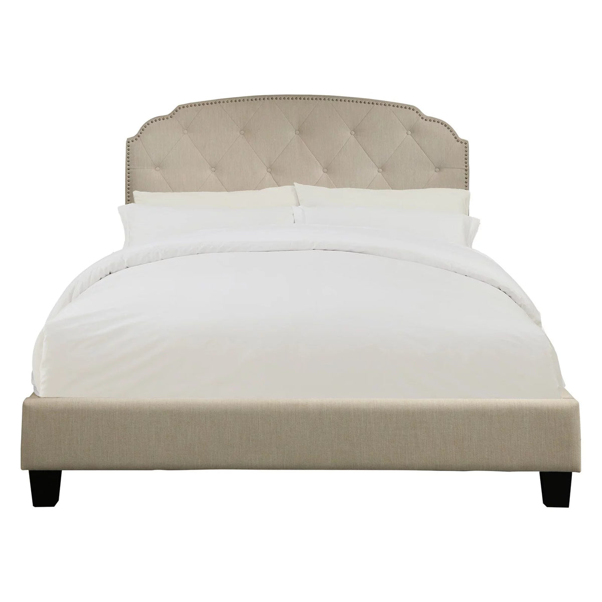King All-In-One Shaped Corners Upholstered Bed E810