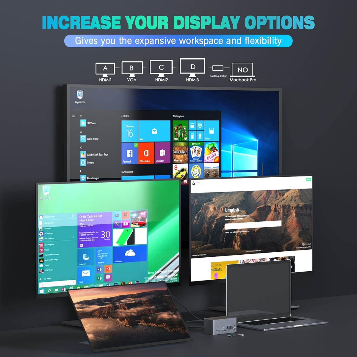 18in1 USB C Docking Station with SSD Enclosure U290777