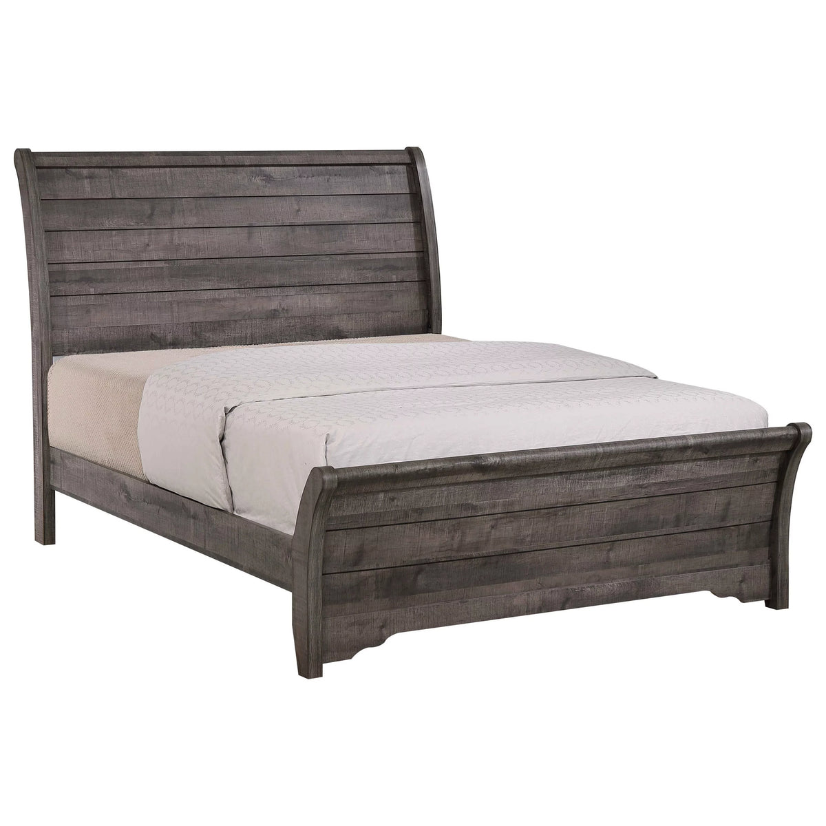 Gray King Size Bed Dresser Mirror Nightstand Set X363144