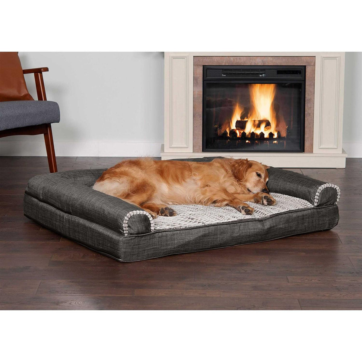 Luxe Fur & Performance Linen Sofa Bed Z875123