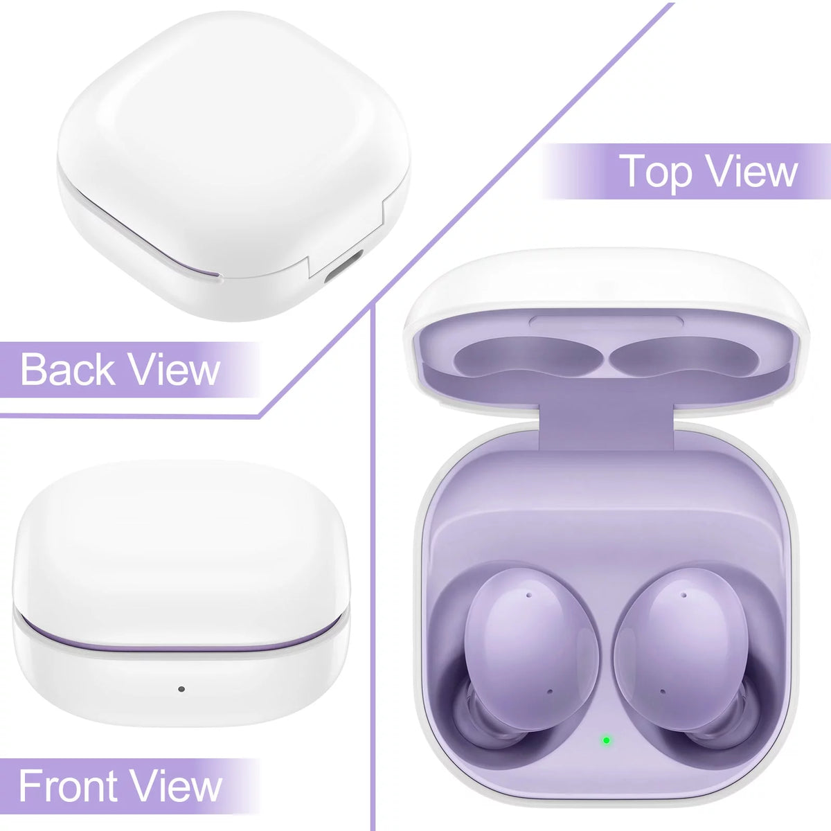 Truly Wireless Bluetooth Headphones with Noise Isolation, Amplified Bass and Dual Dynamic Microphone - Purple N35471