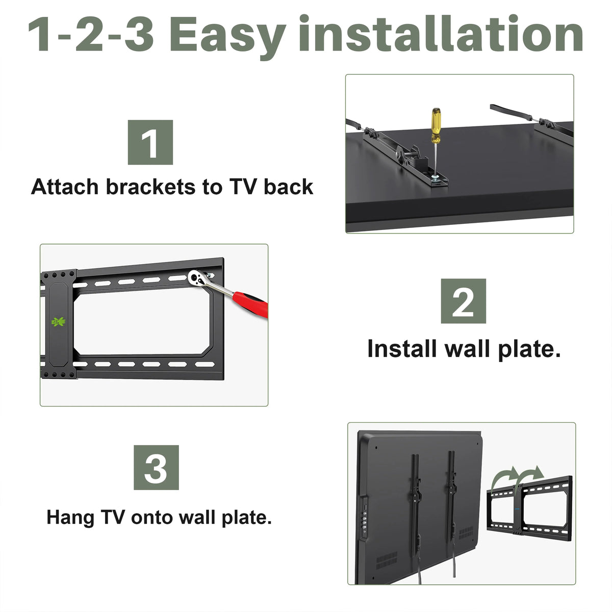 Large Tilting TV Wall Mount for 37-82 Flat Screen TVs V281