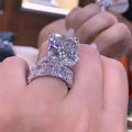 Radiant Cut White Sapphire 925 Sterling Silver Bridal Sets D251707