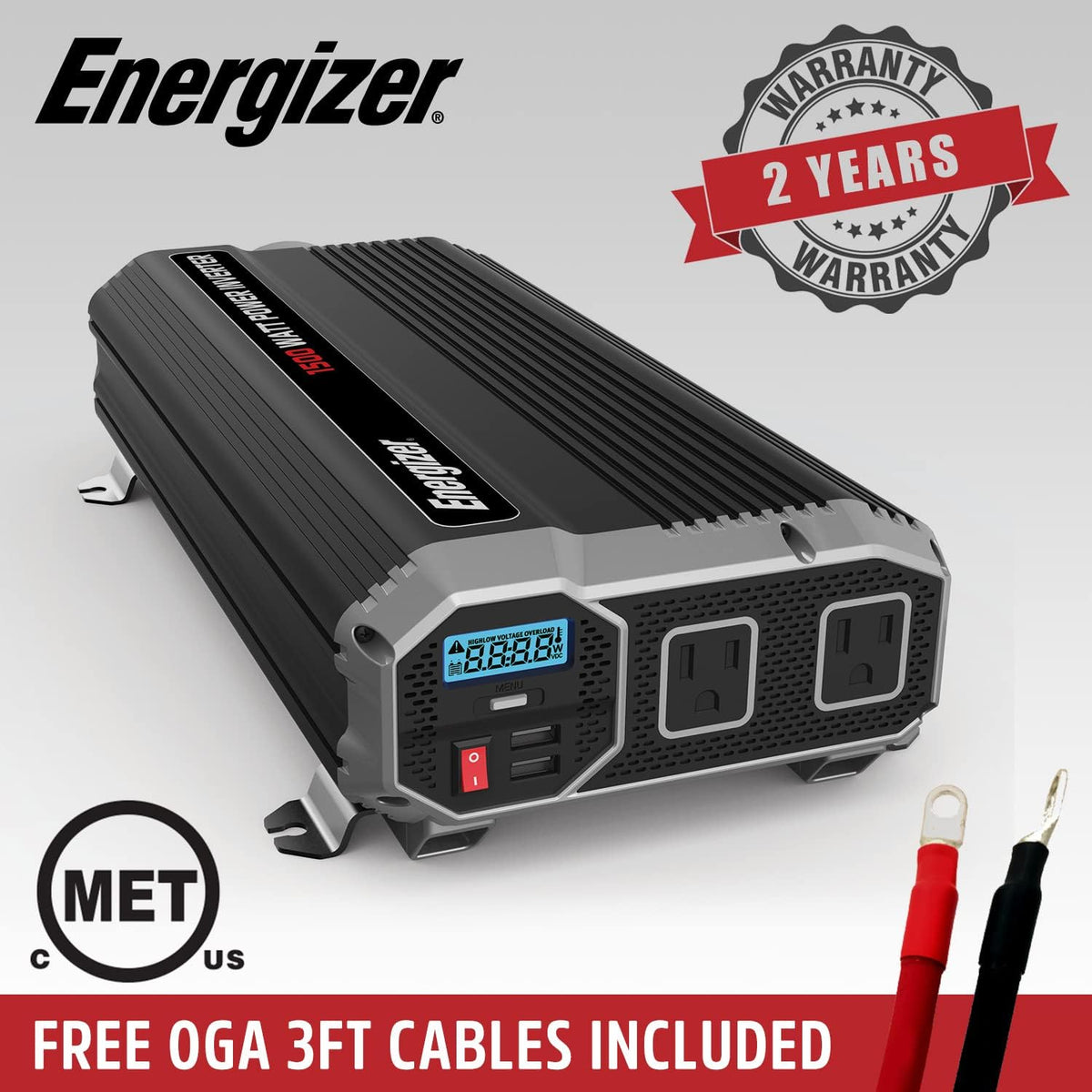 1500 Watts Power Inverter, 12v to 110v, Two AC Outlets, Two USB Ports X893