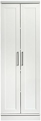 White Storage Cabinet with Door and Shelves L674