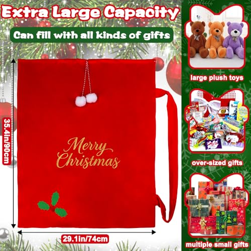 Large Velvet Christmas Santa Bags with Drawstring H479