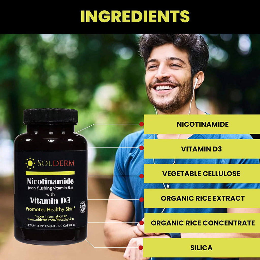 Nicotinamide with Vitamin D3 & B3 120 Capsules C899614