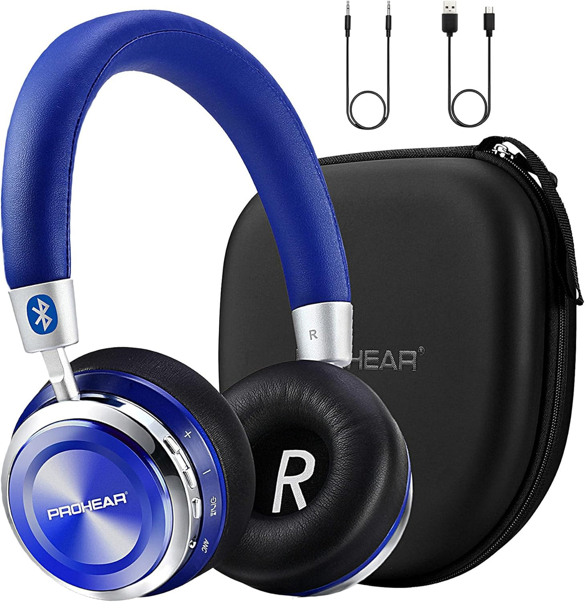 Kids Bluetooth Active Noise Cancelling Headphones with Safe 85dB Volume Limit, Over Ear Headset with Microphone (Blue) C377366
