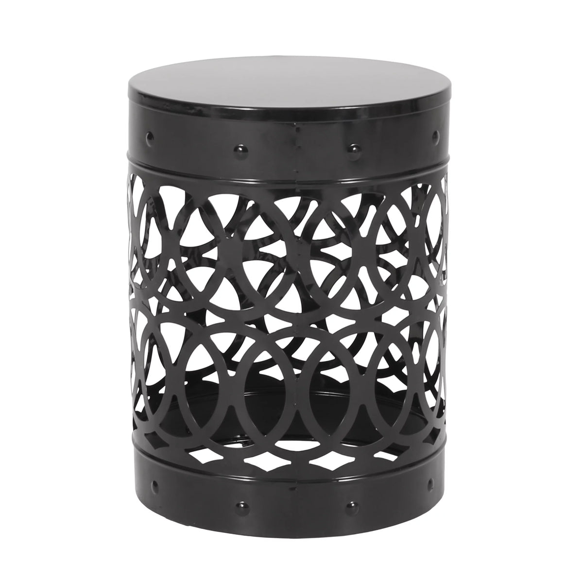 Black 18 inch Metal Side Table K879