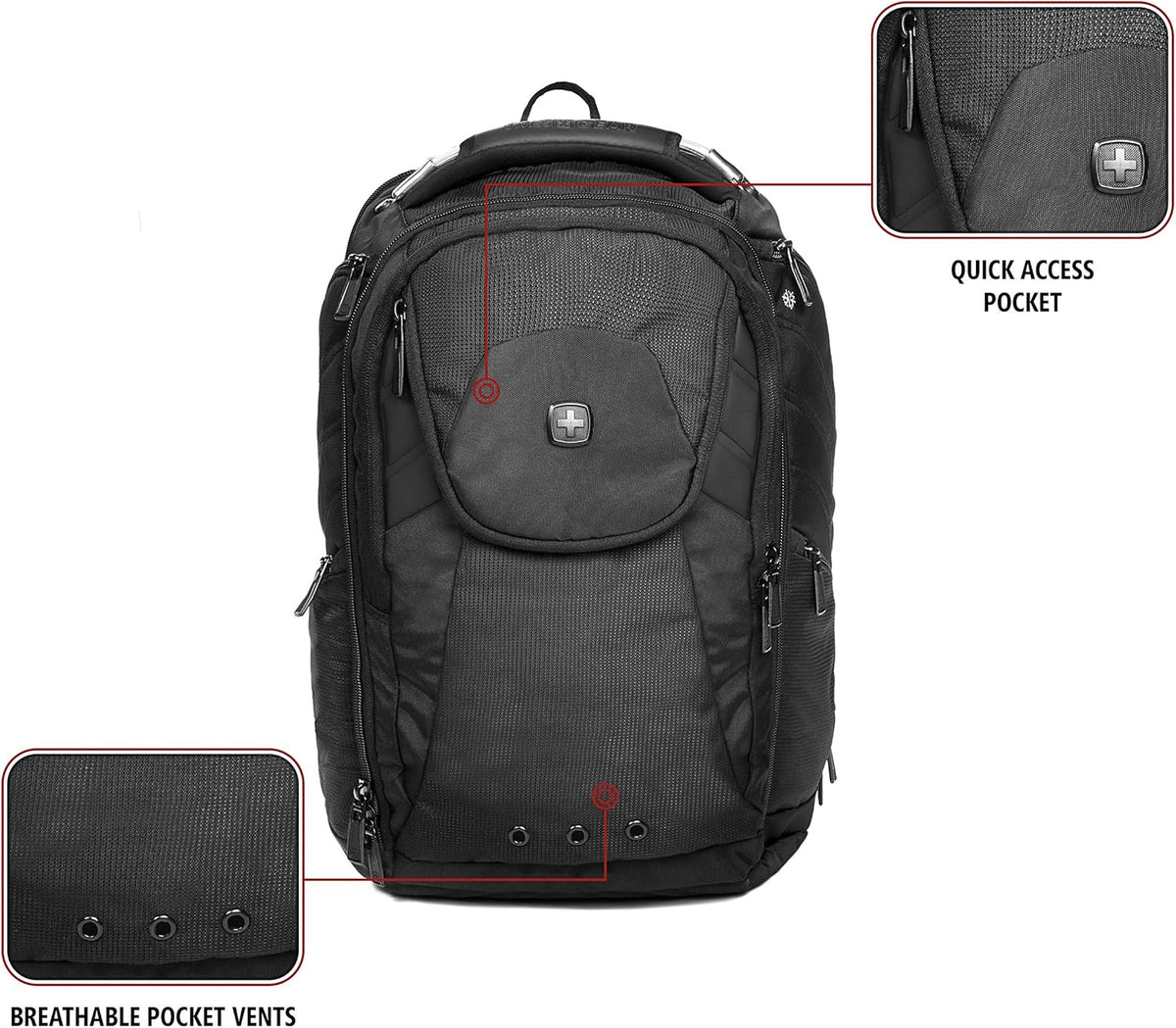Black 17-Inch Laptop Backpack X10210