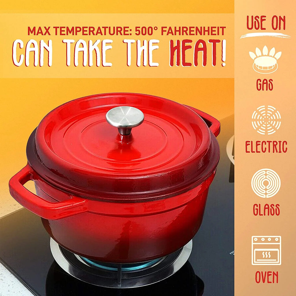 Red Enameled Cast Iron Dutch Oven C272523