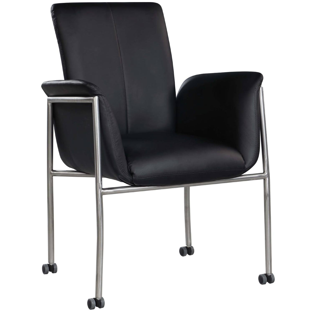 Black Arm Chair with Casters G9319