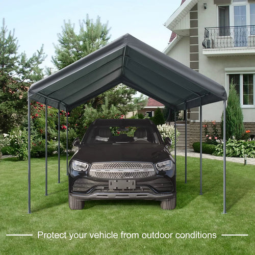 10' x 20' Heavy Duty Portable Carport Gray H63132