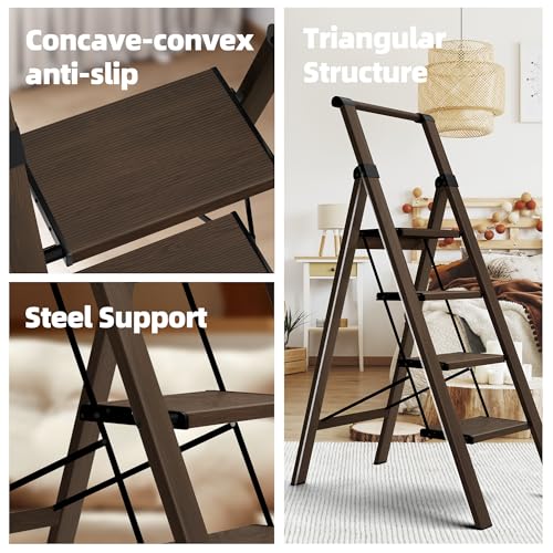 3 Step Foldable Aluminum Step Ladder with Handgrip D507875