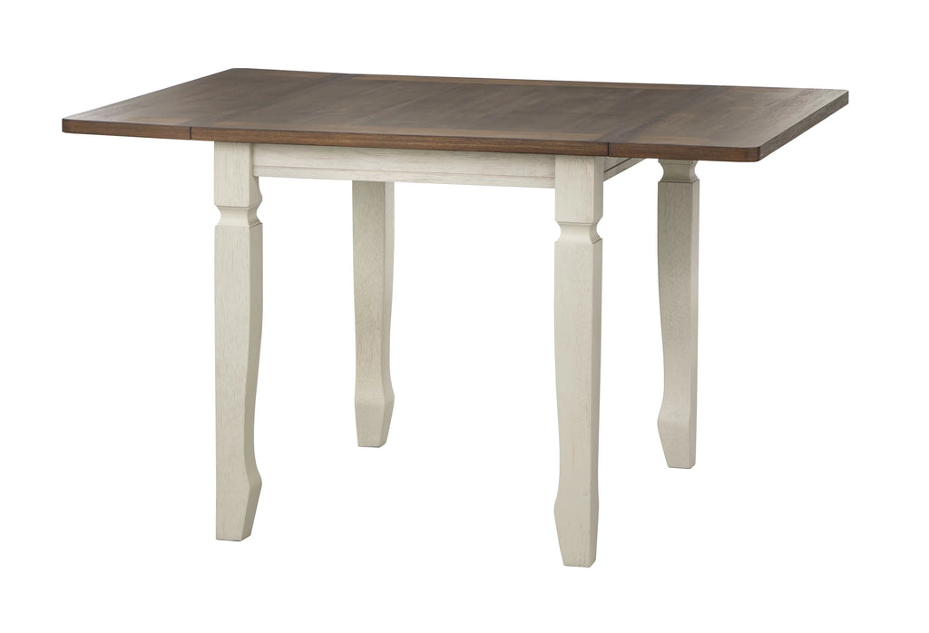 50 x 36 x 30 Walnut Antique White Square Dining Table T6464
