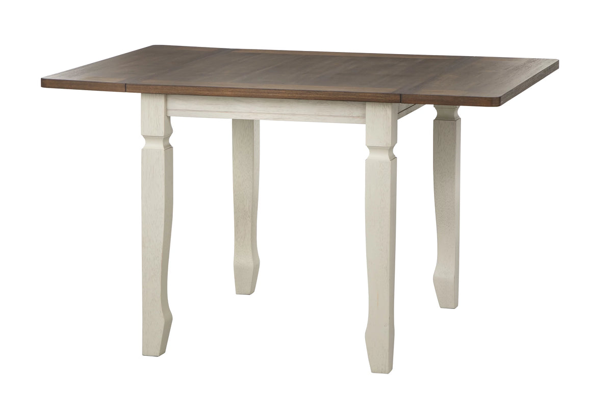 50 x 36 x 30 Walnut Antique White Square Dining Table T6464