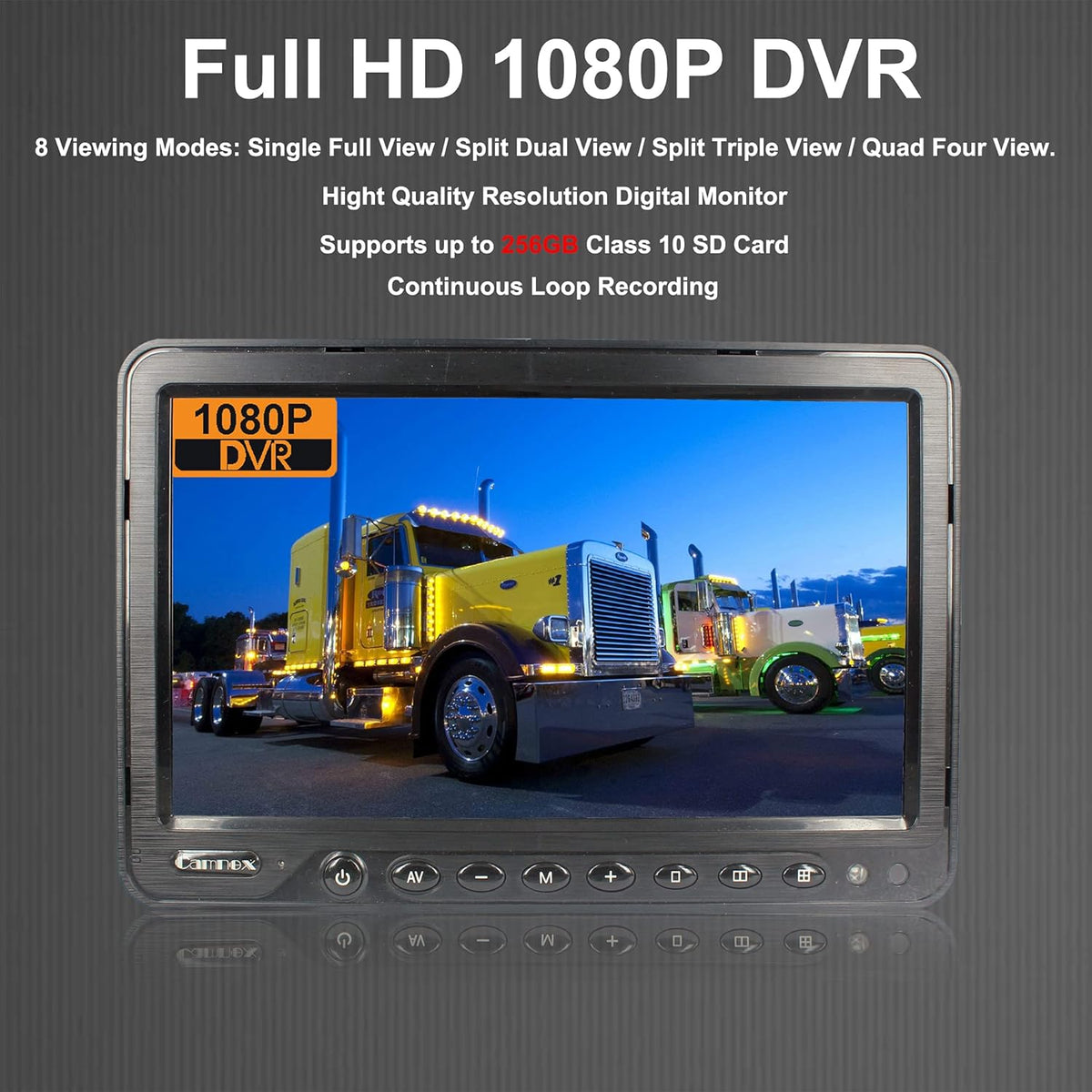 9 inch 1080P HD Backup Camera System with 4 Channel Input A446