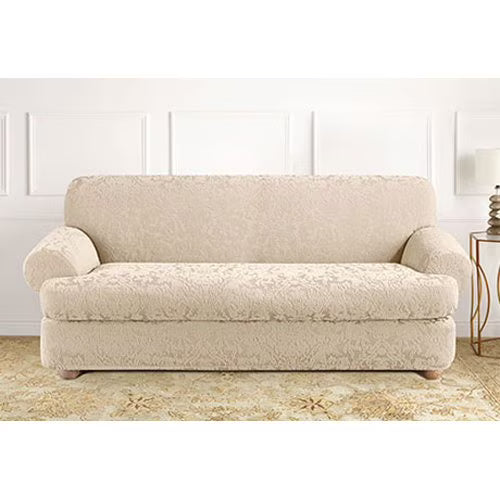 Stretch Jacquard Damask Loveseat Cover W47481
