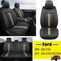 Front Seat Covers Faux Leather Pickup Trucks Seat Protectors (Black+Grey) Z8660
