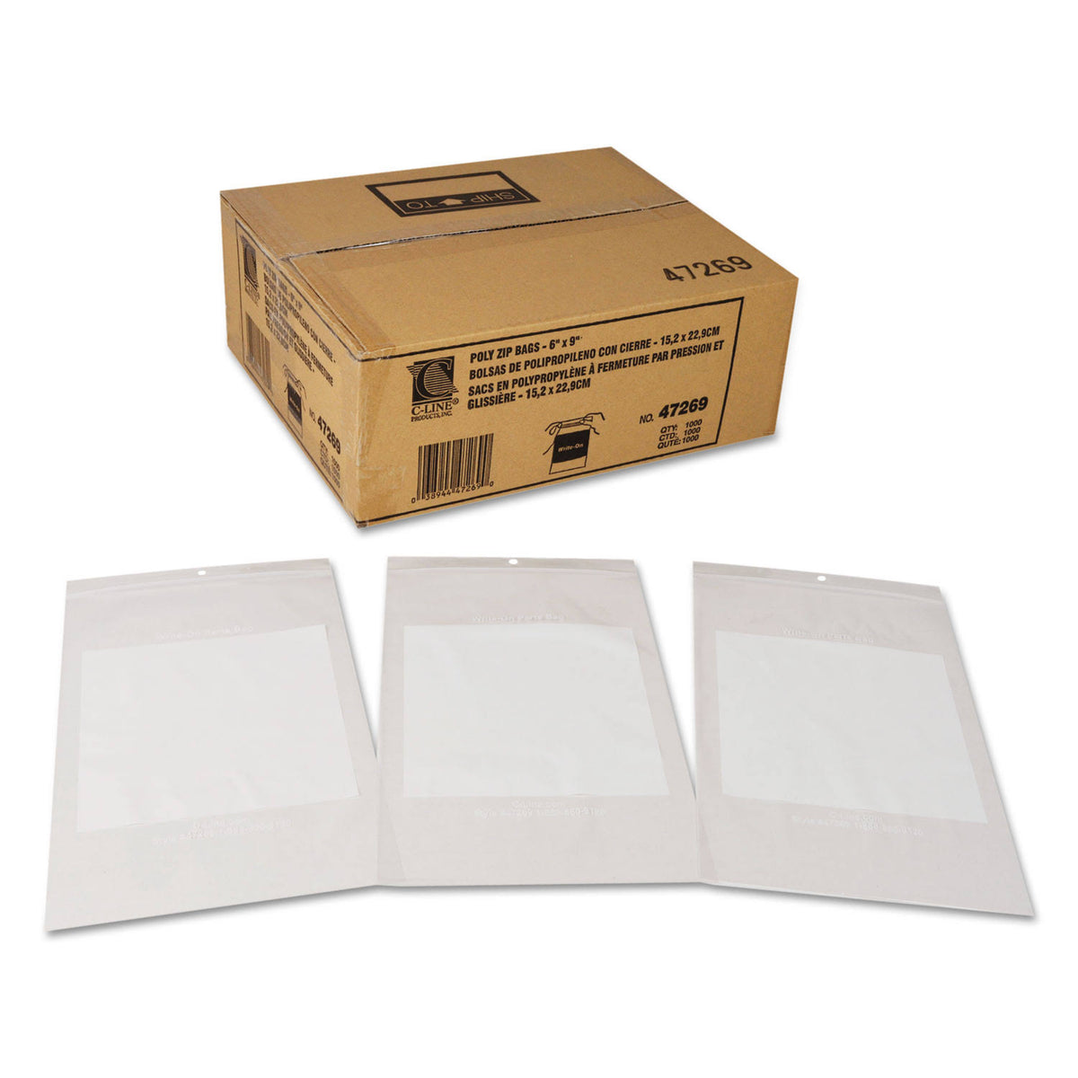 Clear Poly Small Parts Bags 6 x 9 1000/Carton J764
