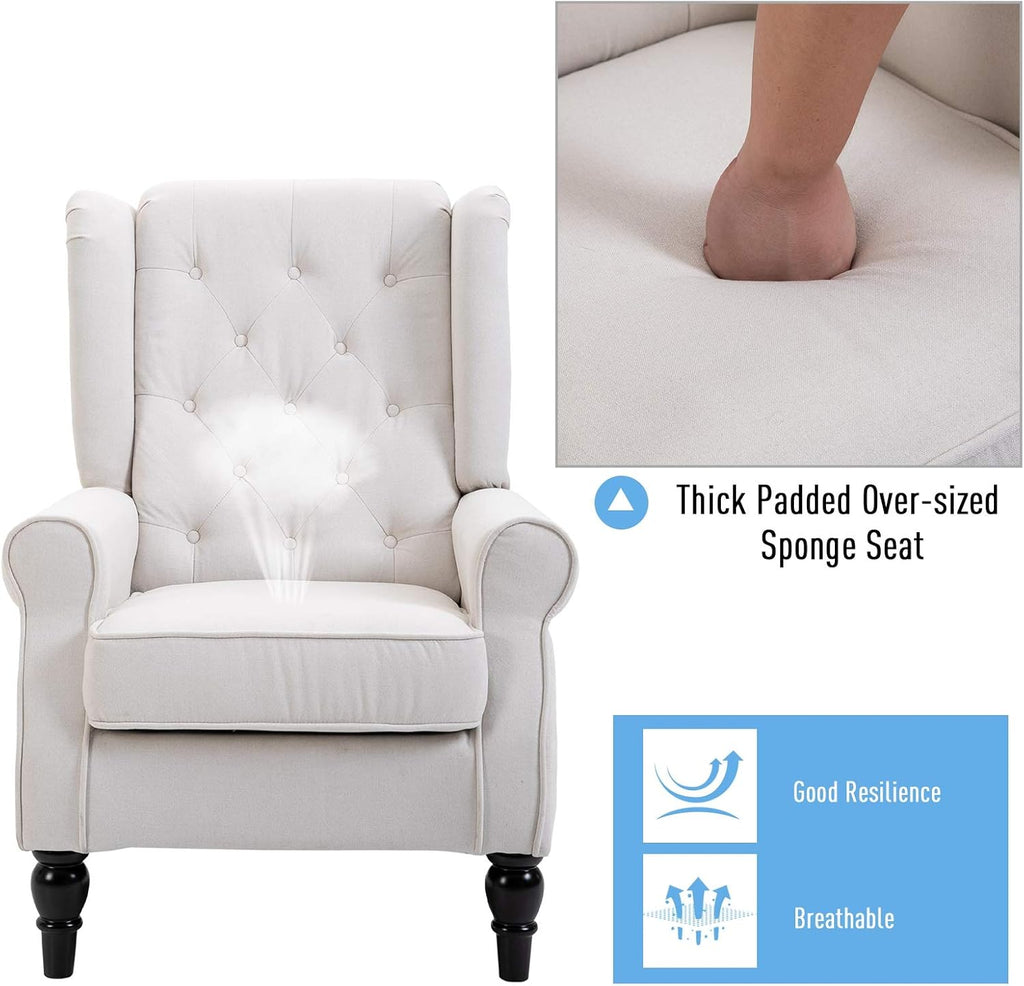 Cream White Button-Tufted Accent Chair Set of 2 J190