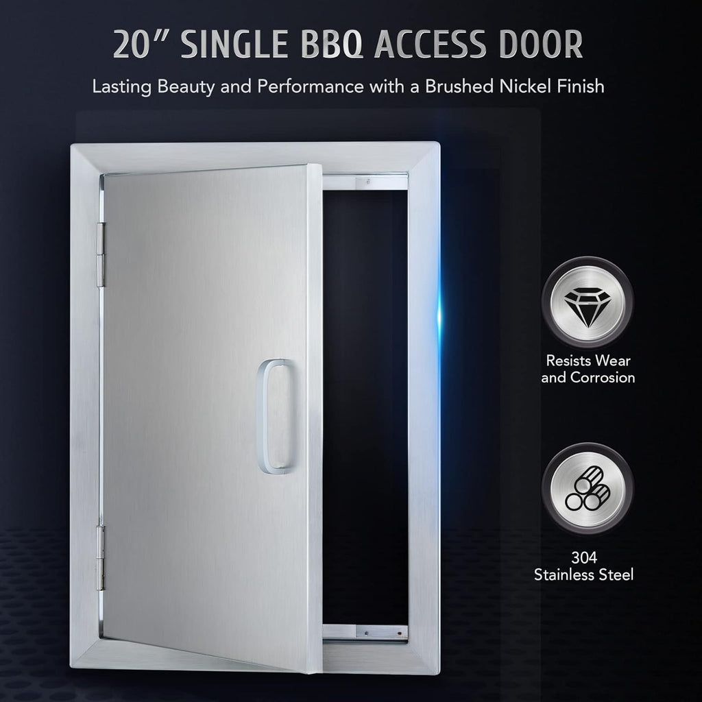 304 Stainless Steel Single Access BBQ Door 14 x 20 L17207