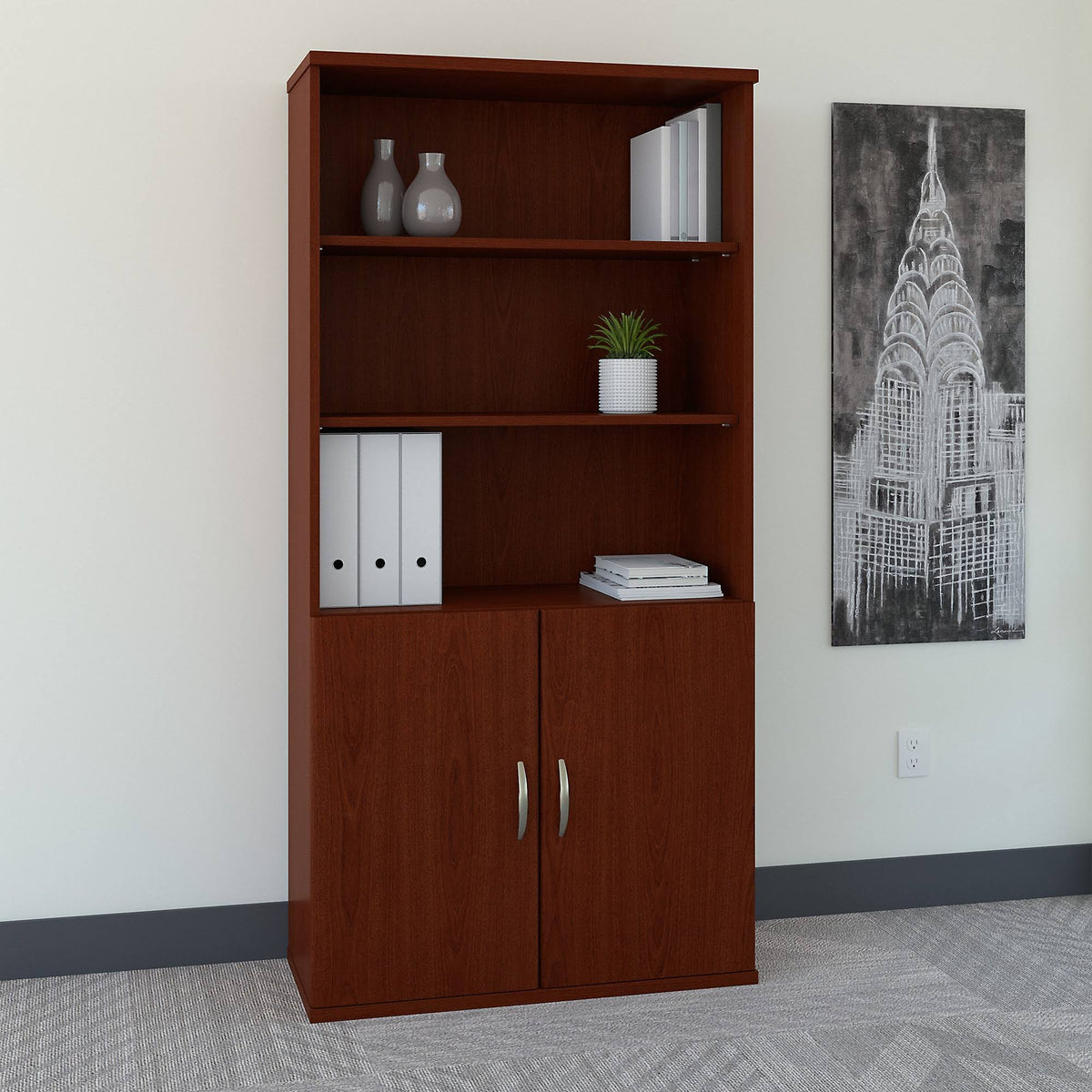 5 Shelf Bookcase with Doors T741