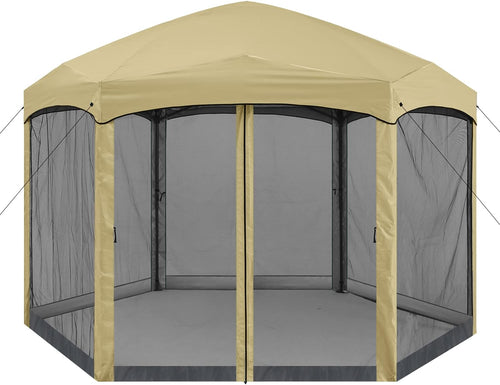 12x12 ft Hexagon Pop Up Gazebo with Netting C87002