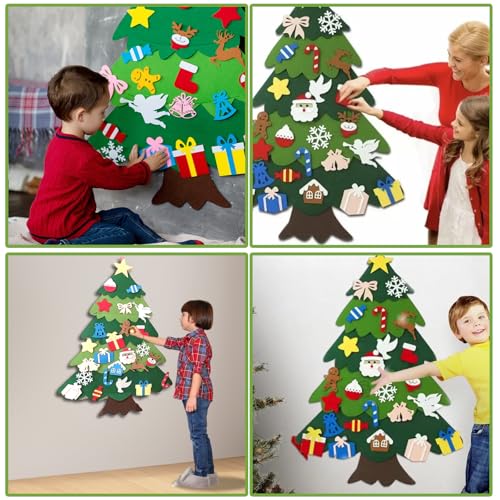 Felt Christmas Tree Set with 32 Ornaments O827