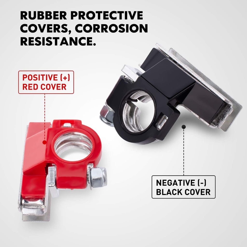 Top Post Battery Terminal Connectors with 3 Way, Copper Plate, Pack of 2 Q93204