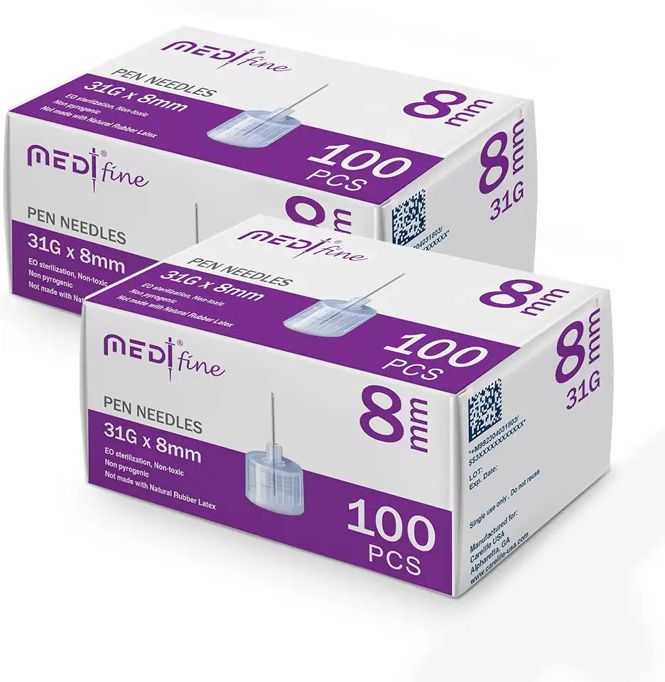 Insulin Pen Needles 31G 8 mm 100 Ct Pack of 2 M372